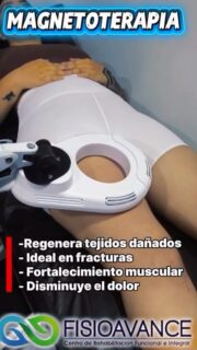 La magnetoterapia es una práctica dentro de la Fisioterapia que emplea campos magnéticos estáticos o permanentes sobre el cuerpo. La aplicación se efectúa mediante imanes de alta o baja frecuencia según el tipo de patología a tratar.

Es especialmente efectivo en el tratamiento de cuadros de dolor como consecuencia de inflamaciones aunque puede emplearse para solucionar un gran número de enfermedades gracias a sus escasos efectos secundarios.

Mediante el empleo de campos magnéticos con imanes de alta o baja intensidad, la magnetoterapia incide sobre las partes del organismo a tratar aliviando el dolor y regenerando los tejidos afectados.

Beneficios:
Ayuda regeneración del tejido óseo
Disminuye el dolor
Favorece a la cicatrización

Agenda tu cita 📲 3012416898 o por WhatsApp en el siguiente link: https://is.gd/HESoWt 

#fisioavance #fisioterapianeiva #terapiafisica #modalidadesmecánicas #Quiropraxia #quiropractico  #esguince #lumbalgia #dolordecuello #dolor #pseudoartrosis #Neiva #coxartrosis #gonartrosis #artrosis #huilacolombia #fracturas #doloresmusculares #gatillos#dolordecolumna #CIATICA #magnetoterapia #ondasmagnéticas